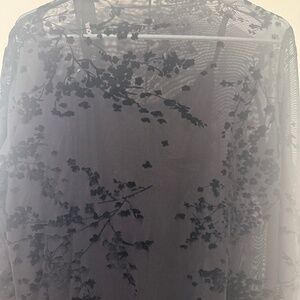 Black mesh floral dress